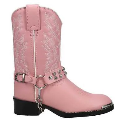 Durango Lil Bling Bling Round Toe Cowboy Toddler Girls Pink Casual Boots BT568