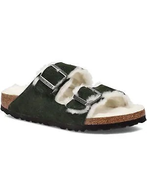 BIRKENSTOCK Женские зеленые кожаные шлепанцы на платформе Arizona Toe Platform Slip On 36