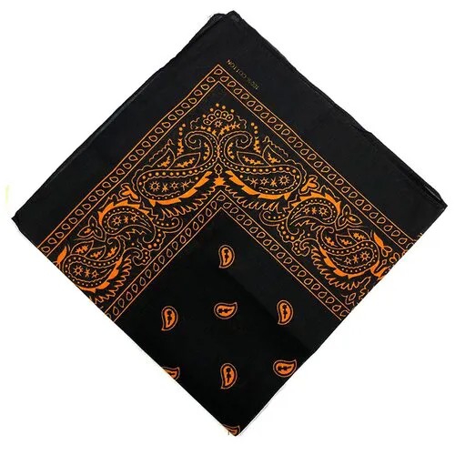 Бандана платок в стиле hip-hop универсальная косынка повязка для волос на голову, чёрно-желтая