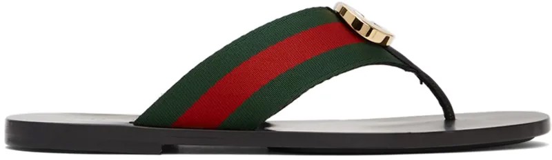 Красно-зеленые сандалии с ремешками Kika Gucci