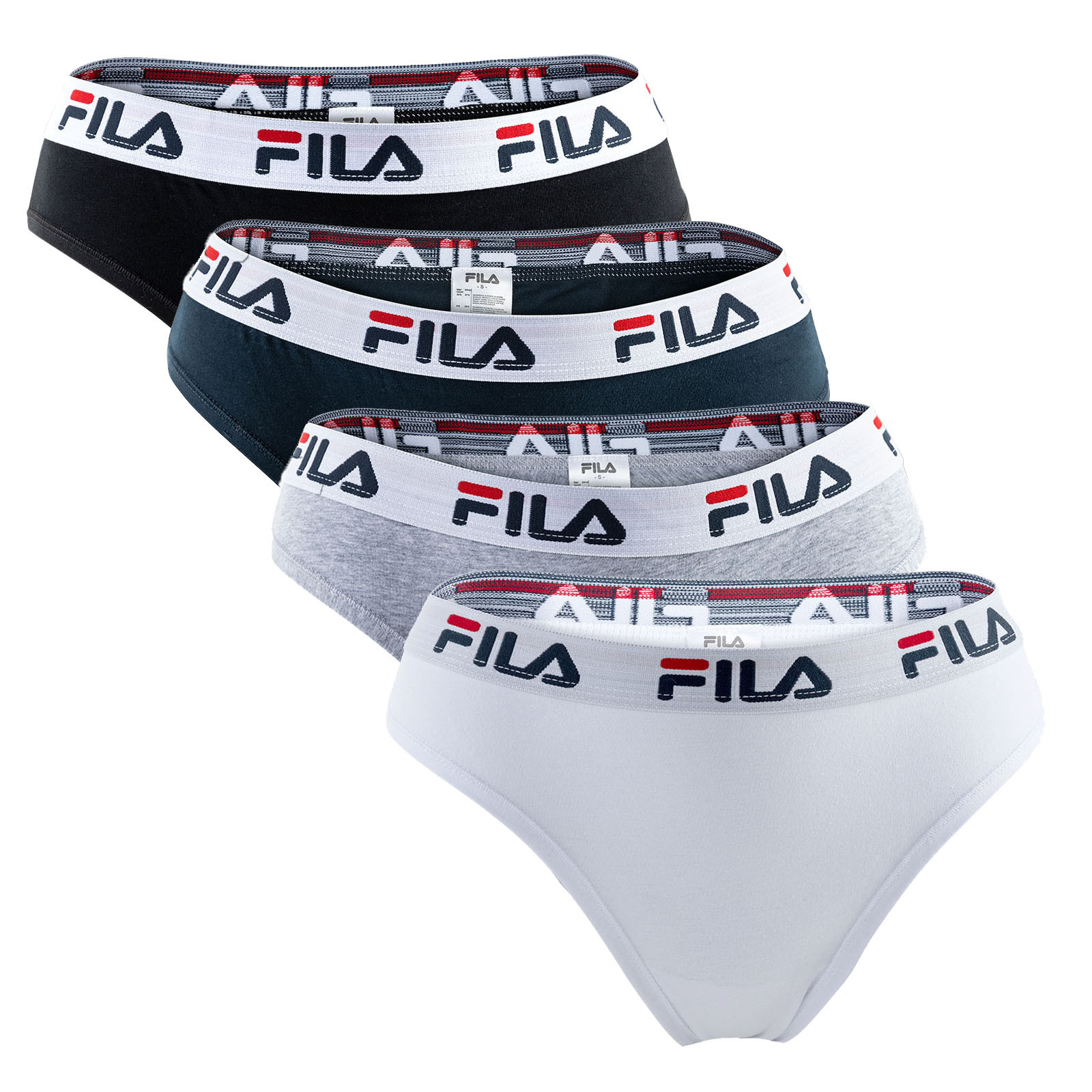 Трусы Fila 4er Pack, цвет Weiß/Schwarz/Grau/Marine