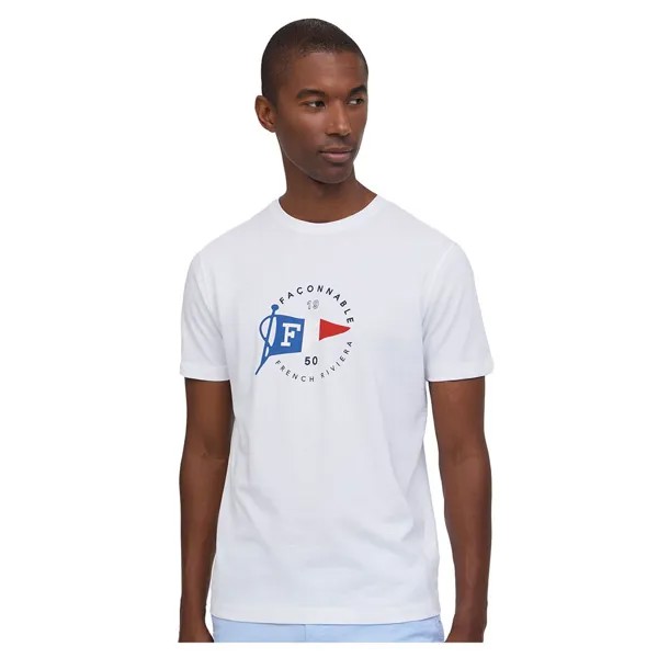 Футболка с коротким рукавом Façonnable Flag Print, белый
