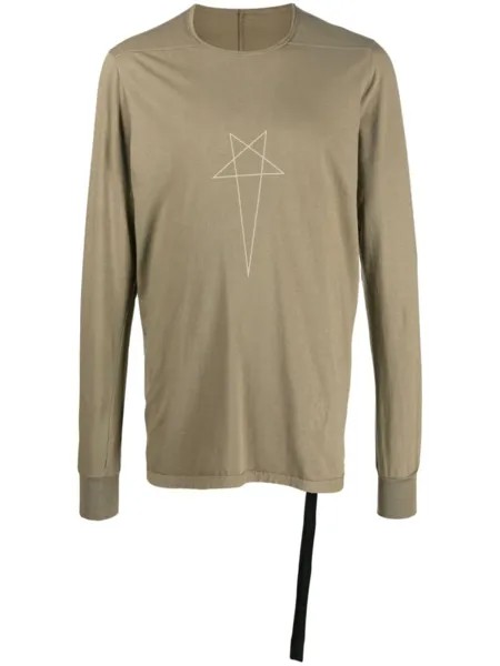 Rick Owens DRKSHDW футболка Pentagram с логотипом, зеленый