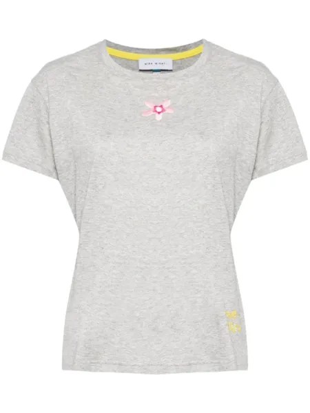 Mira Mikati футболка с цветочной вышивкой, серый
