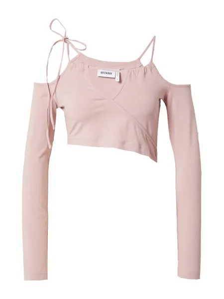 Лонгслив Weekday ZENIA, цвет Pastel Pink