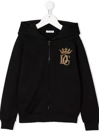 Dolce & Gabbana Kids толстовка с капюшоном и вышивкой