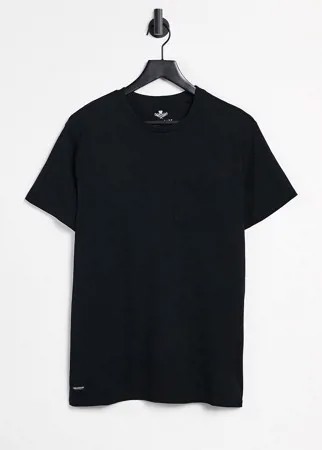 Базовая черная футболка с карманом Threadbare-Черный цвет