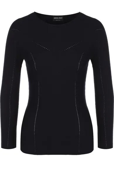 Однотонный пуловер из смеси шерсти и кашемира Giorgio Armani