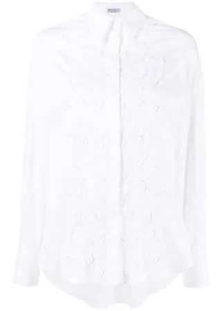 Brunello Cucinelli фактурная рубашка с декором Monili