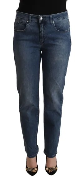 BLUE LUXURY Джинсы Синие хлопковые джинсовые брюки скинни со средней талией IT50/US16/3XL 200 долларов США