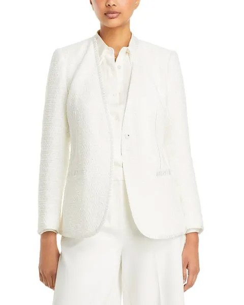 Твидовый пиджак на одной пуговице Evangeline Kobi Halperin, цвет Ivory/Cream