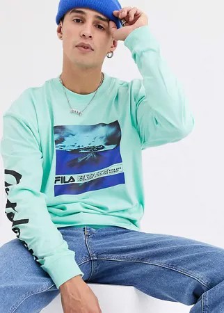 Зеленый лонгслив с принтом Fila Trogen эксклюзивно для ASOS