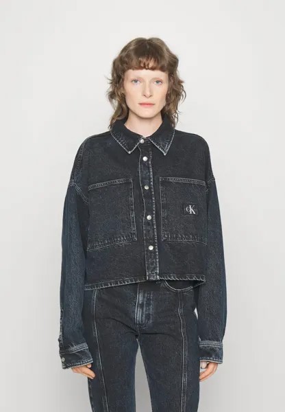 Рубашка Calvin Klein Jeans EXTR OVERSIZE CROP, цвет denim dark