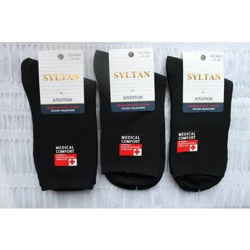 Носки Syltan, 3 пары, размер 41-46, черный