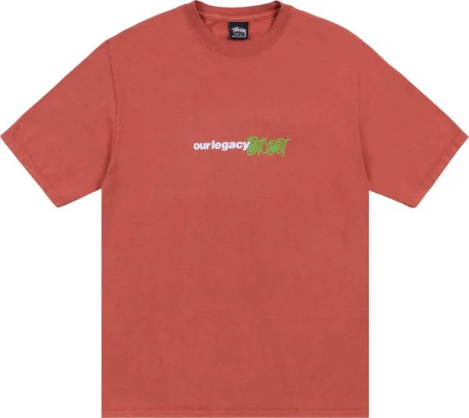 Футболка Stussy x Our Legacy Work Shop Sport Pigment Dyed 'Clay', красный
