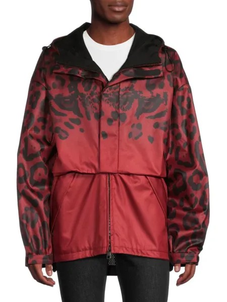 Куртка с капюшоном и леопардовым принтом Dolce & Gabbana, красный