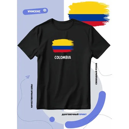Футболка с флагом Колумбии-Colombia, размер XXL, черный