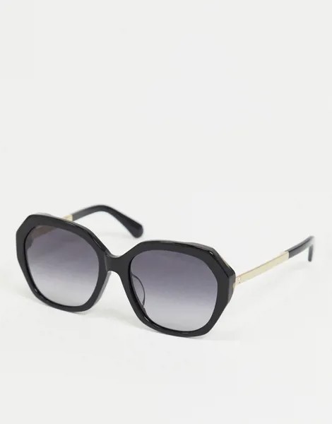 Черные солнцезащитные очки в круглой оправе Kate Spade-Черный