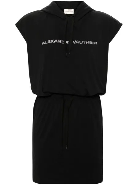 Alexandre Vauthier платье из джерси с логотипом, черный