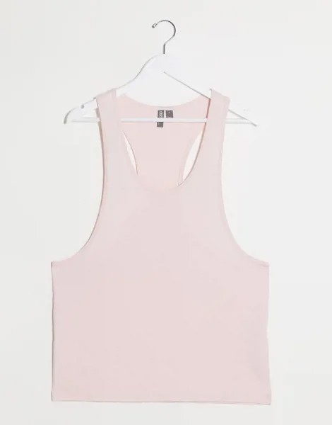 Розовая майка со спиной-борцовкой ASOS DESIGN-Розовый цвет