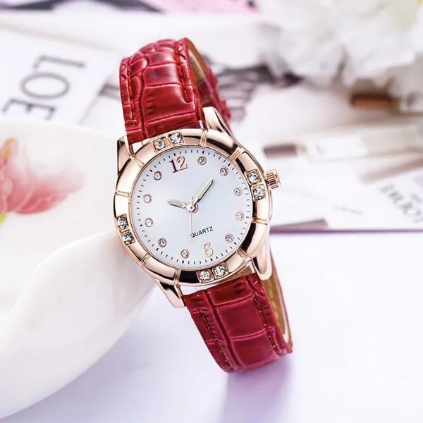Роскошные женские аналитические кварцевые наручные часы кожаный ремешок светящиеся часы повседневное деловое платье часы