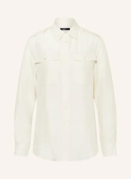 Блузка-рубашка palk из шелка Weekend Maxmara, экрю