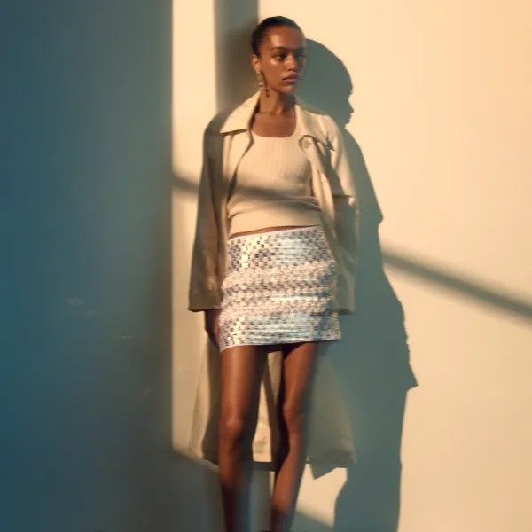 Коллекционная мини-юбка с цветочной аппликацией J.Crew, белый