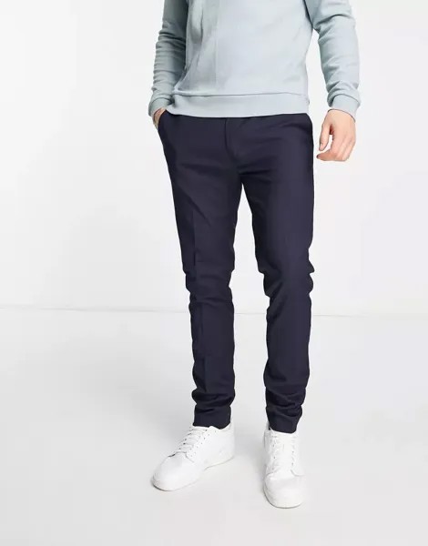Topman – элегантные брюки очень узкого кроя темно-синего цвета