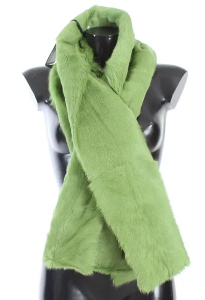 DOLCE - GABBANA Шарф Зеленый козий мех с длинным воротником и накидкой на плечо Рекомендуемая розничная цена 2800 долларов США