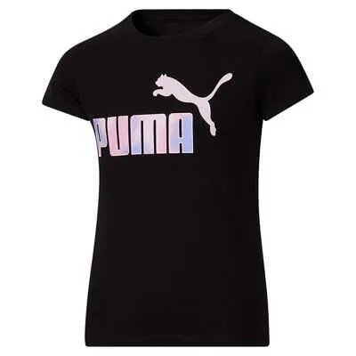 Футболка Puma Modern Sport с круглым вырезом и короткими рукавами для девочек, черная, Casua