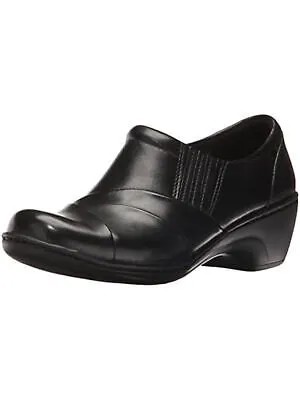 Женские черные амортизирующие кожаные сабо CLARKS Channing Essa с круглым носком, длина 6,5 м
