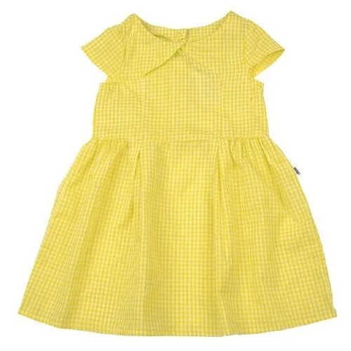 Платье Mini Maxi размер 116, желтый/клетка