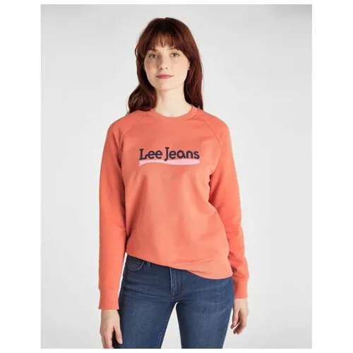 Свитшот LEE CREW SWEATSHIRT L53KBRNI женский, цвет оранжевый, размер XS