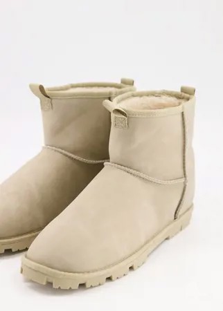 Светло-серые ботинки-слиперы из искусственной замши ASOS DESIGN-Нейтральный