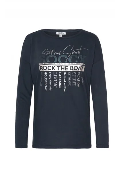 Лонгслив soccx 'Rock the Boat', темно-синий