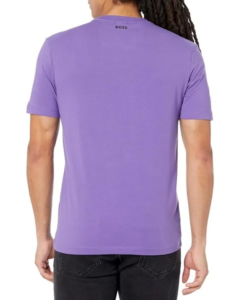 Футболка BOSS Contrast Circle Logo Cotton T-Shirt, цвет Ultra Violet