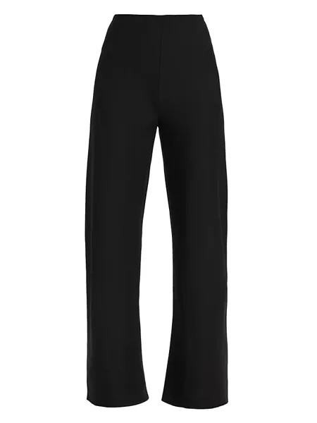 Брюки косого кроя из смесовой шерсти Wardrobe.Nyc, черный