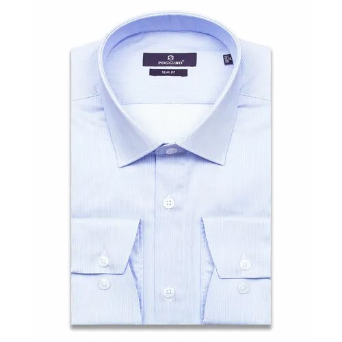 Рубашка POGGINO, размер XXL (45-46 cm.), голубой