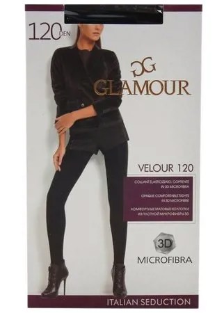 Колготки Glamour Велюр, 120 den, размер 3, черный