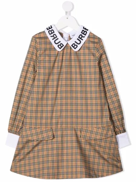 Burberry Kids платье-рубашка в клетку Vintage Check