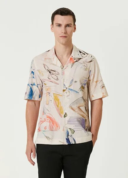 Рубашка с коротким рукавом с фигурным рисунком Paul Smith, белый