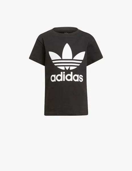 Футболка с изображением трилистника Adidas Originals, черный
