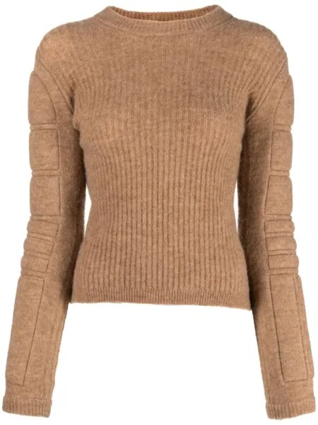 Трикотажный топ с дутыми вставками Max Mara, коричневый