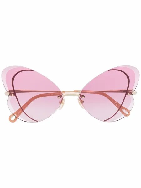 Chloé Eyewear солнцезащитные очки в массивной оправе