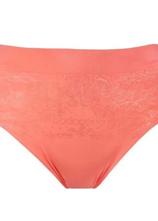 Mademoiselle Трусы слипы Jacquard Sensitive бесшовные с орнаментным узором, размер S/M, коралловый