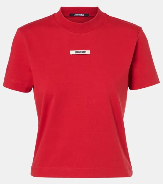 Футболка Le из джерси Gros Grain Jacquemus, цвет dark red