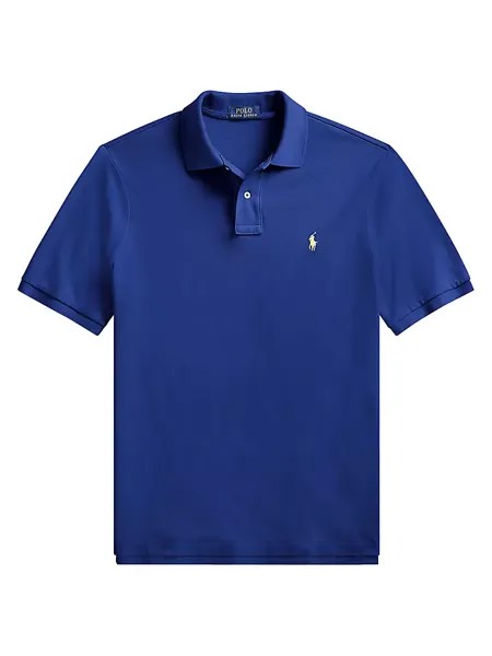 Облегающая футболка-поло из хлопковой сетки на заказ Polo Ralph Lauren, цвет fall royal