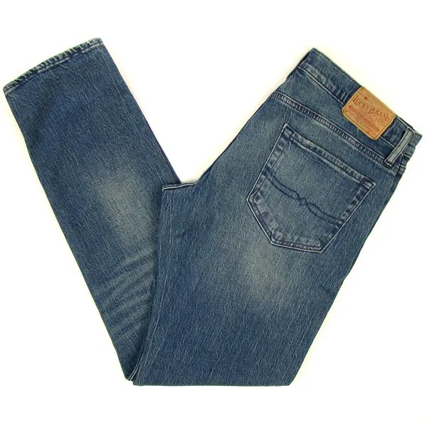 Мужские джинсы скинни Lucky Brand 110 РАЗМЕР 33 x 32 ТЕМНО-СИНИЙ Эластичные обтягивающие штанины