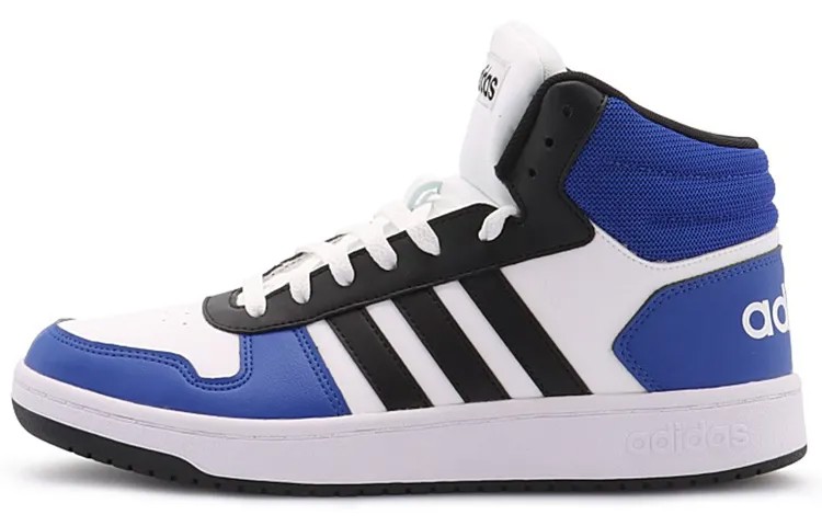 Adidas Neo Hoops 2.0 Mid Мужские туфли для скейтбординга Белый Синий