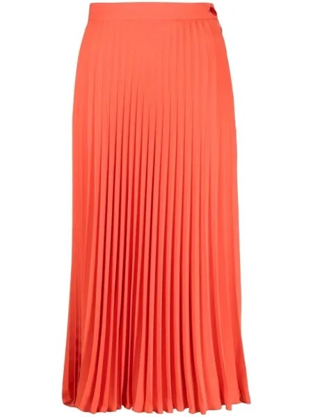 MM6 Maison Margiela pleated midi skirt, оранжевый